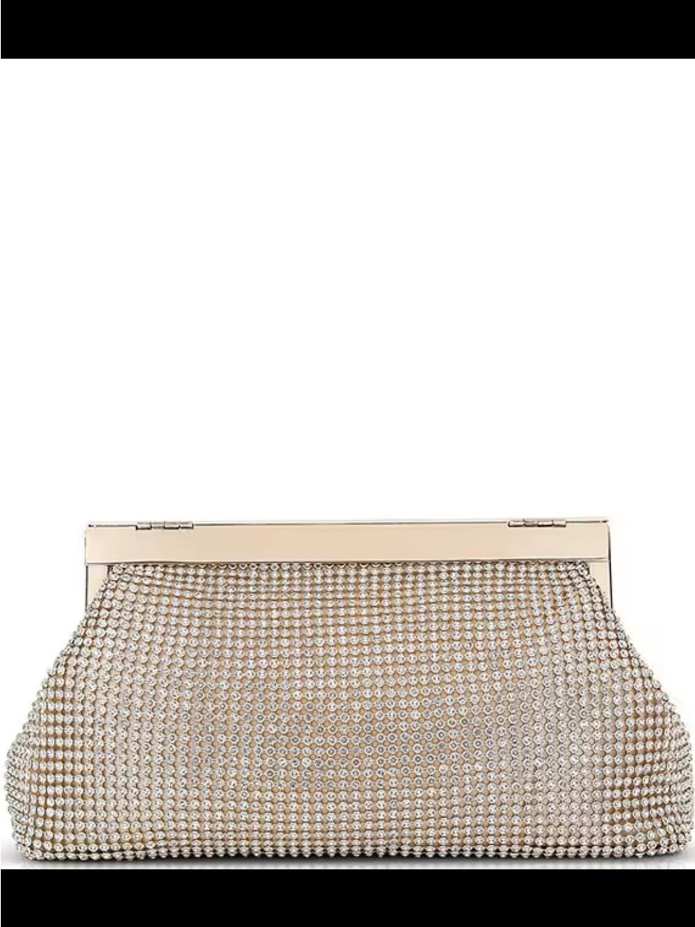 Jewel Badgley Mischka Champagne Crystal Mesh Frame Clutch